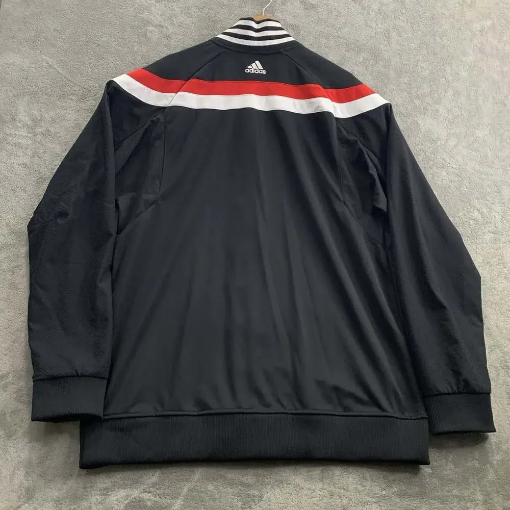 Adidas Warmup Jacket Men XL +2 Length Chicago Bulls Snap Black NBA Training 2014
